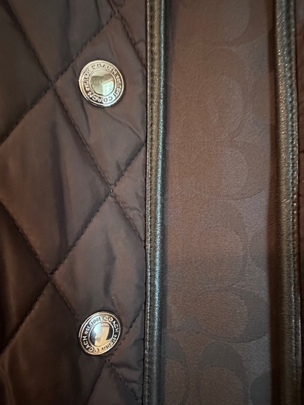 Coach Quilted Puffer Jacket in Dark Brown - Picture 3 of 4